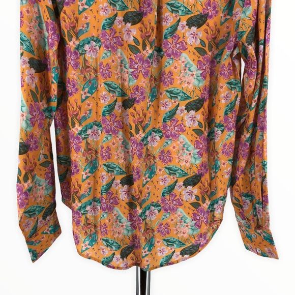 Nrvna Mode Cosette Floral Blouse Long Sleeve Viscose V-Neck size Small NWT - Picture 8 of 12